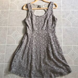 Elegant Gray Lace Dress
